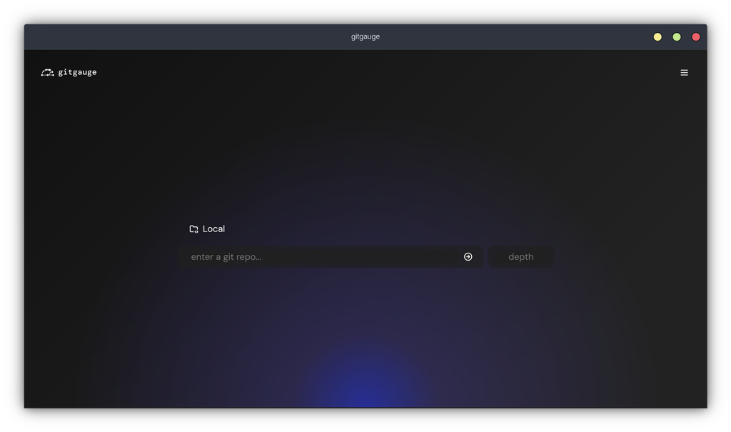 Landing screen allowing user to search a repository